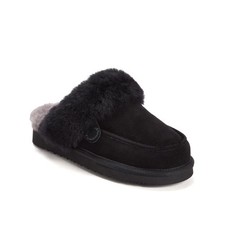 Women's Dearfoams Melville Genuine Shearling Scuff Slipper Black