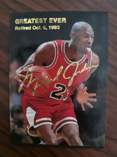1993 Michael Jordan Greatest Ever Retirement Promo Card Gold Signature