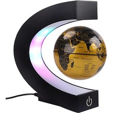 Magnetischer Schwimmender Globus mit farbigen LED-Lichtern C-Form Anti-Schwer...