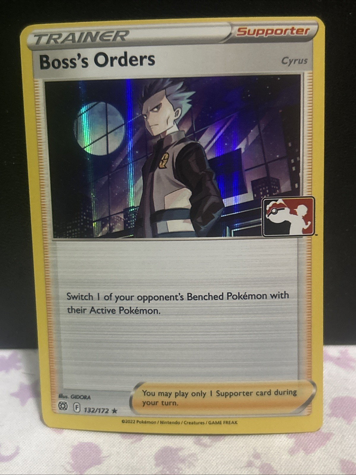 Boss's Orders 132/172 Holo Pokemon Prize Pack Series Stamped Card