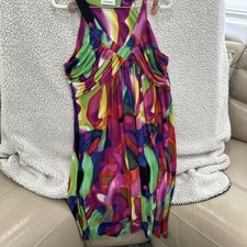 Calvin Klein Sleeveless Abstract Print Dress Beach Summer Resort Cruising