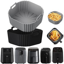 Silicone Air Fryer Liners for CHEFMAN 2 Qt Mini Air Fryer, 2 Pack Square Smal...