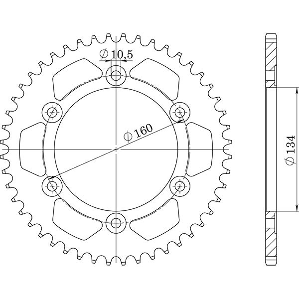 Zahnrad Stahl P525 - Z41 (DIS.10617) Honda 600 Cbr Rr 07/08-image