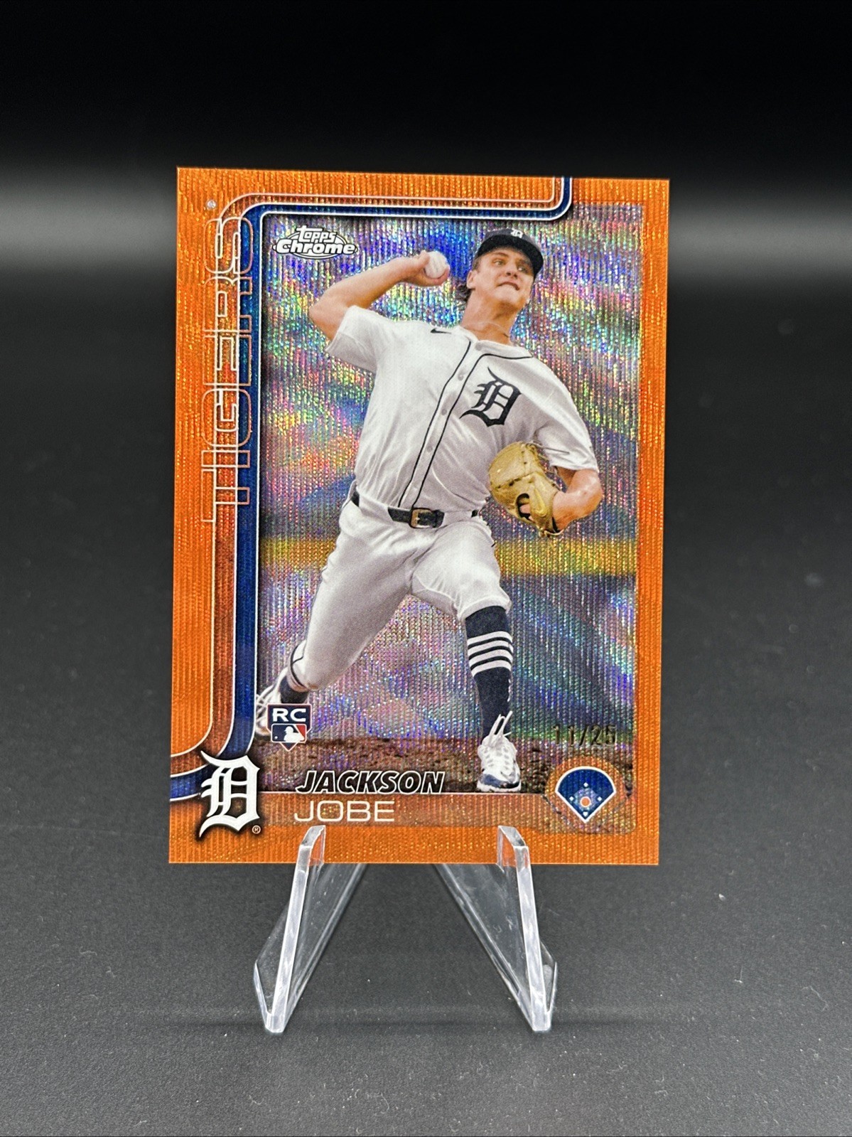 2025 Topps Chrome Baseball Jackson Jobe #249 Orange Wave /25 (RC)