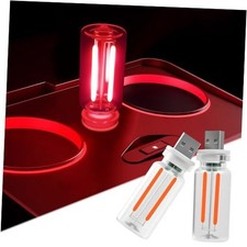 2 PCS Car USB Night Light Bulb, Touch Dimmable Car Interior Ambient red