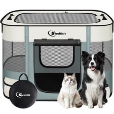 31" Pet Playpen for Dogs Cats - Portable Indoor/Outdoor Puppy Crate, Safe Encl
