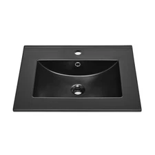 Swiss Madison SM-VT324 24" Rectangular Ceramic Vanity Top Sink - Black