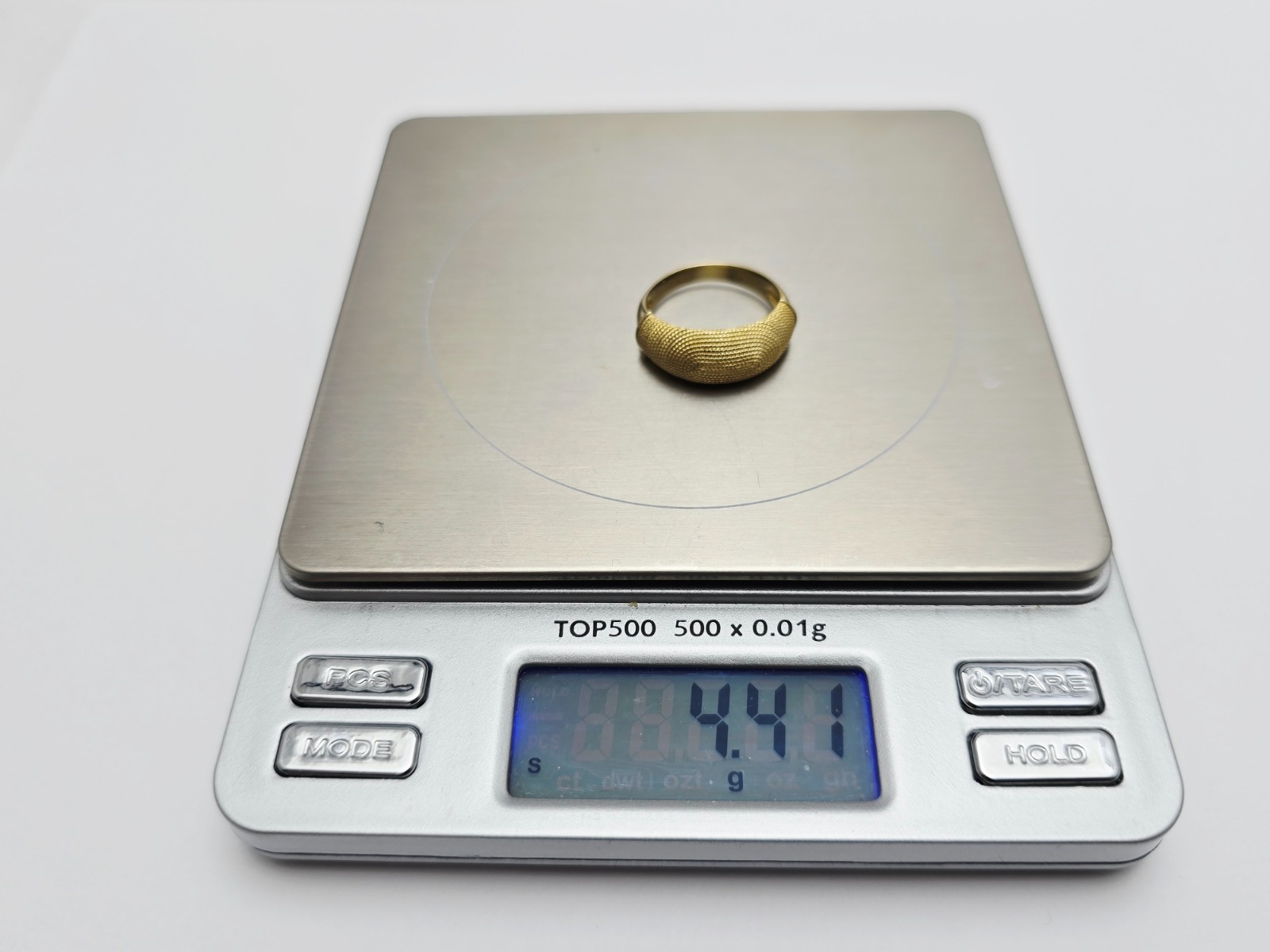 Unique 14K Solid Yellow Gold Granulated Domed Mes… - image 16