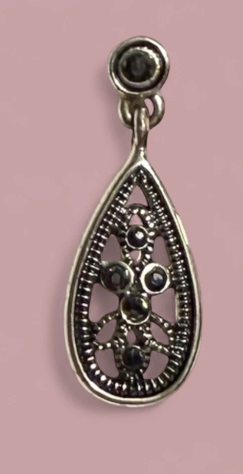 Pendientes Vintage Lágrima Lágrima Tono Plateado - Joyería de Moda Bohemia Foto 2 de 3