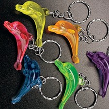 Dolphin Plastic Key Chain Transparent Cute Ocean Animal Keyring Party Favors