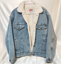Vintage Levi's Denim Jacket Mens Small Sherpa Lined Trucker Made USA 80s