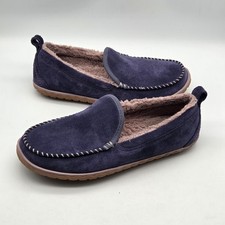 LL Bean Women's Purple Suede Fleece Lined Mountain Moccasin Slippers Size 11 M