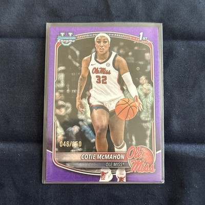 2025-26 Bowman Chrome COTIE McMAHON #/250 PURPLE MOJO REFRACTOR Ole Miss RC