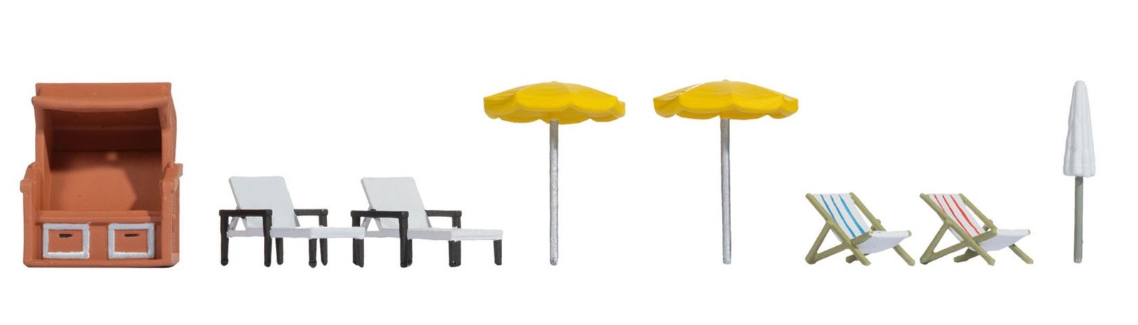 Noch 14844 Accessoires de plage HO pour animer les zones aquatiques de vos décors 1:87