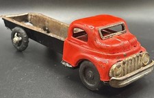 Vintage Tin Friction Toy Truck Red Made In Japan 1960s