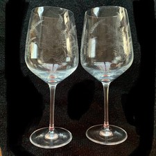 Pier 1 Etched Fern Leaves Water Goblet Glass ...