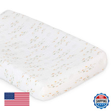 Lulujo Muslin Change Pad Cover 32x17 Fitted Changing Pad for Boys Girls Fish Pat