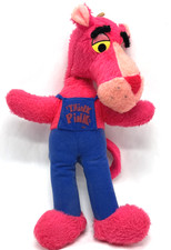 Pink Panther Plush "Think Pink" Blue Overalls 15 1980 Mighty Star Vintage