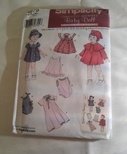 Simplicity Sewing Pattern 3879 for baby clothes,S 12-14" M 16-18" L 20-22" UNCUT
