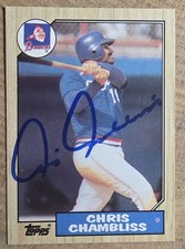 ⚾️1987 Topps Rookie Of The Year Chris Chambliss Autographed Baseball Card #777
