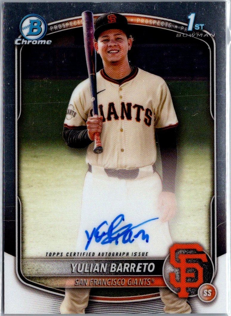 2025 Bowman Chrome #CPA-YU Yulian Barreto Prospect Autographs