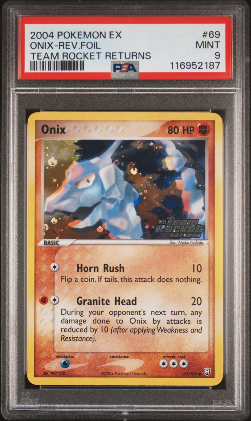 2004 POKEMON EX TEAM ROCKET RETURNS ONIX #69 REVERSE PSA 9 MINT #116952187