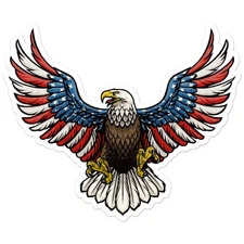 USA American Flag Eagle Vinyl Decal Sticker - ebn9897