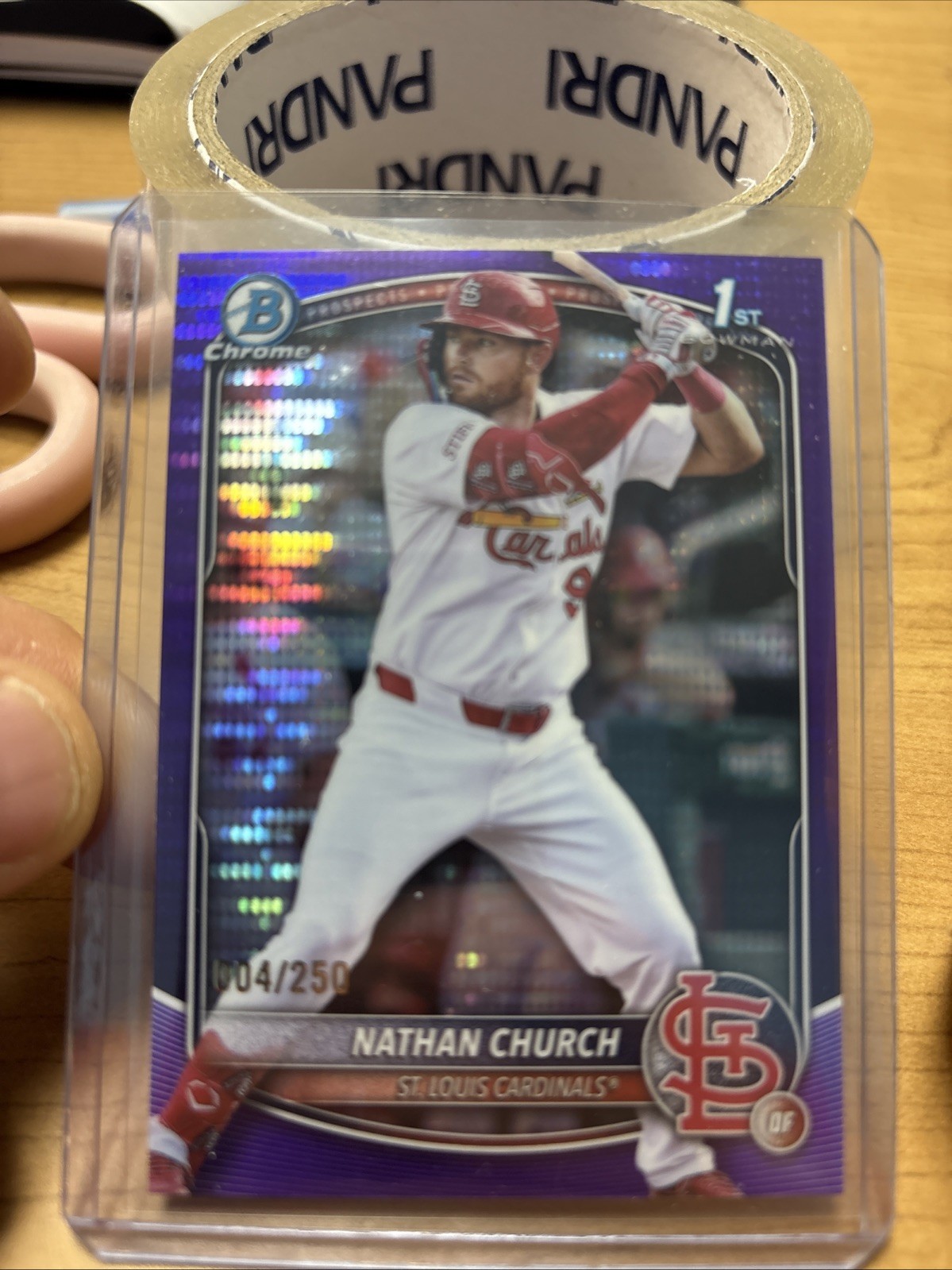 NATHAN CHURCH 2025 BOWMAN CHROME 1ST PURPLE WAVE REFRACTOR /250