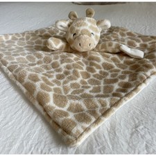 Carter's Giraffe Lovey Security Blanket 14" Pacifier Holder Tan White Plush