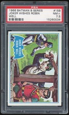1966 Topps Blue Batman Puzzle Back #15B Joker Wishes Robin Well PSA 7.5 *0034
