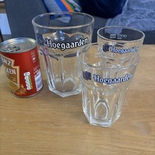 x3 Hoegaarden Beer Glasses x1 giant 850ml glass and x2 half pint glasses