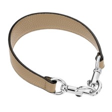 14.17 Inch PU Leather Short Bag Strap with Clasp, Tawny, Silver Buckle