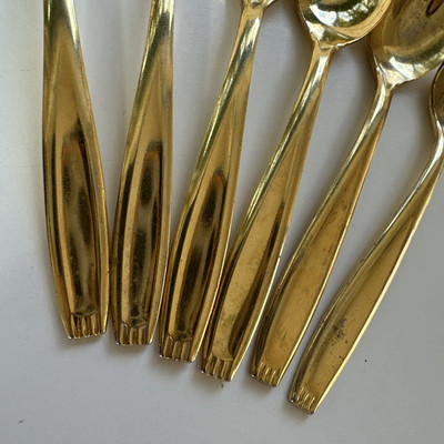 23 Karat Gold Plated Tea Spoons Coffer Spoons Set of 6 Japan