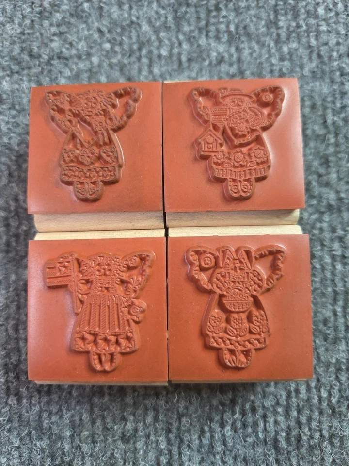 Stampin' Up! Juego de cuatro sellos de goma de montaje en madera COUNTRY ANGELS de 1-1/2" x 1-3/4" Foto 3 de 4