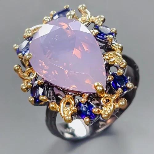 Top color 13 ct Natural Lavender Quartz Ring 925 Sterling Silver Size 8 /R434930