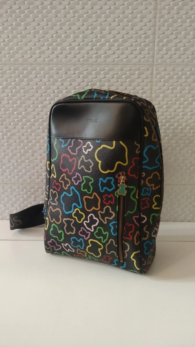 Tous Kaos Icon Feminine Black and multicolored Vinyl One Shoulder Backpack  | eBay