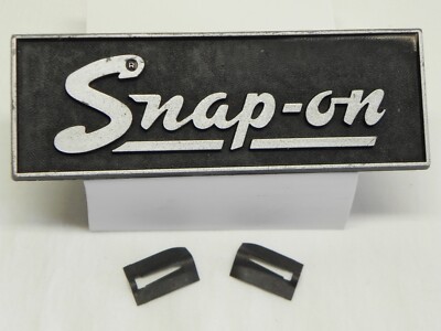 Vintage Snap-On Tool Box Metal Plate Emblem Logo Badge 2 Stud 2