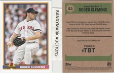 Roger Clemens BOSTON RED SOX TOPPS 2020 THROWBACK 1991 BOWMAN TBT 22 SP 474