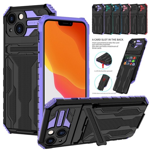 Kickstand Holder Card Slot Case For iPhone 15 14 13 12 11 Pro Max XR XS 8 7 Plus - Picture 15 of 16