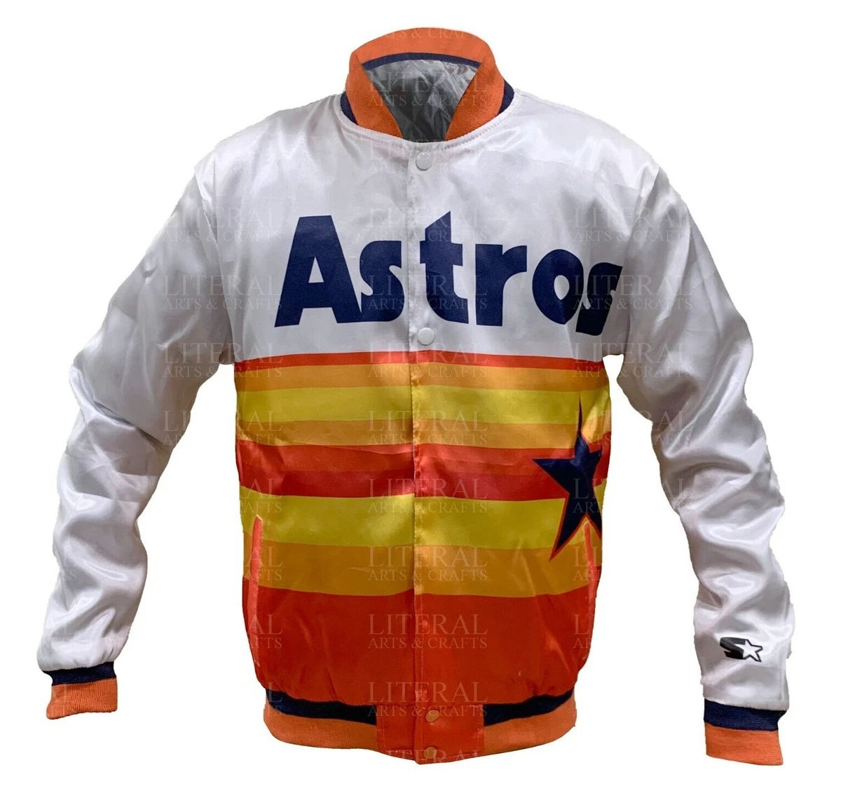 Houston Astros Jacket | Unisex Vintage Parachute Jacket | Handmade Retro  Jacket