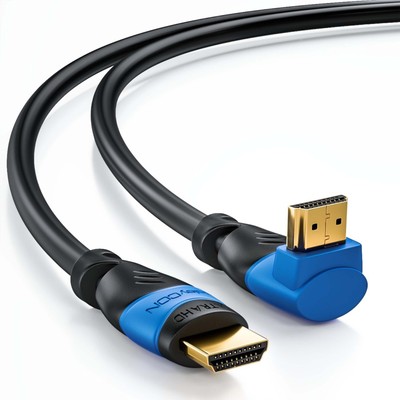 HDMI Cable 2.0 Arc 0,5m 50cm 4k 8k Full HD Angle White Ad Corner Ethernet_