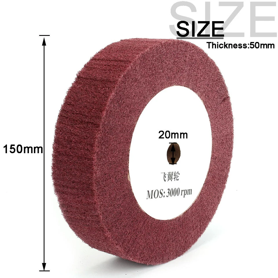 Полировальное колесо из нейлонового волокна 4–12 дюймов нетканая полировальная подушка толщиной 50 мм абразив - Изображение 4 из 4