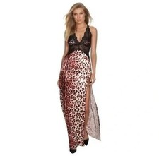 Frederick's of Hollywood Woman s Size S Rosalina Rose Satin Lace night gown