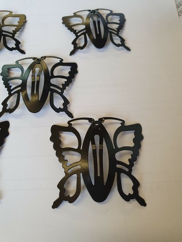 5x Damas Negro Artístico Cabello Mariposa Deslizantes Barrette Snap Clips Vendedor del Reino Unido - Imagen 2 de 10