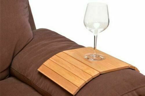 2x Divano in Legno Flessibile Poltrona Vassoio Tazza Porta Vetro Braccioli Tappetino - Foto 2 di 5
