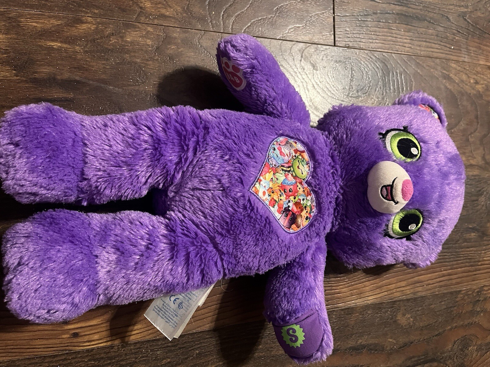 Build a Bear Workshop Purple Shopkins Teddy Bear Heart Plush Stuffed Toy BAB