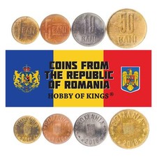Romanian 4 Coin Set 1 5 10 50 Bani | Eagle | 2018 - 2021