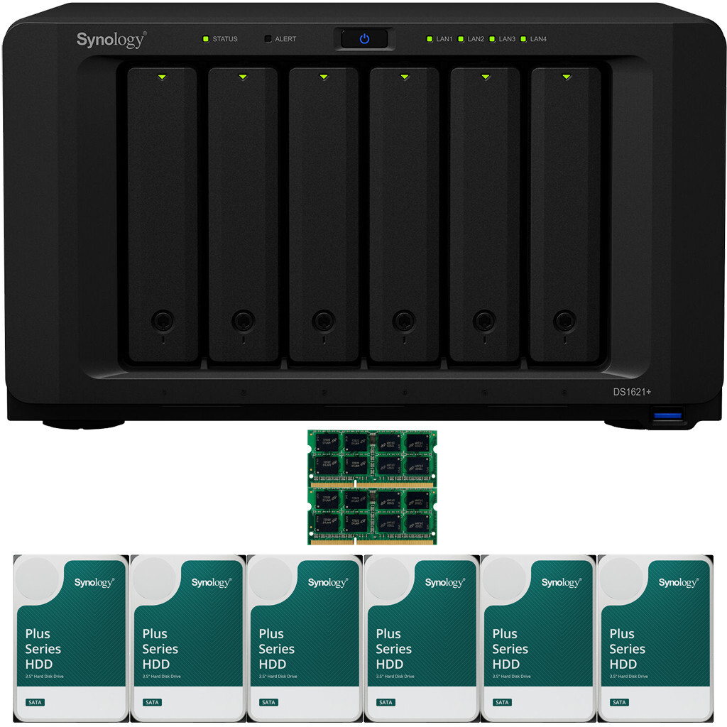 Synology DS1621+ DiskStation 32GB RAM and 24TB (6x4TB) Plus Synology DS1621+ DiskStation 32GB RAM and 24TB (6x4TB) Plus