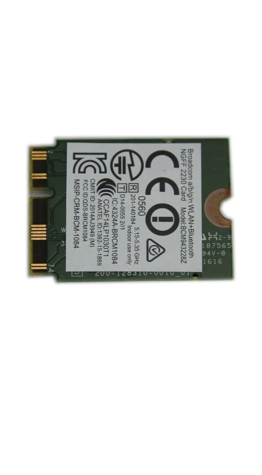 HP BCM943228Z 300M NGFF Bluetooth 4.0 WiFi Wireless Card 797884-001 - Image 2 of 2