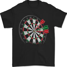 Distressed Dart Board Mens T-Shirt 100% Cotton